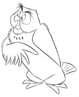 A coloring page of winnie the pooh - owl